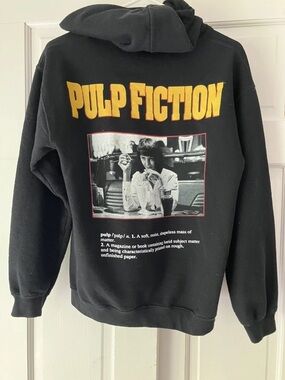 Pulp Fiction Graphic Hoodie Sweatshirt - Black/Yellow